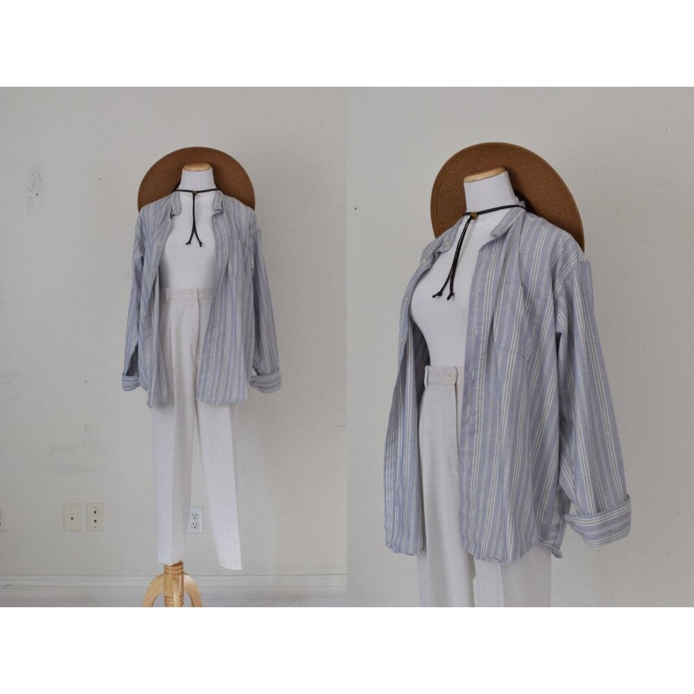 Vintage‎ 90s Menswear striped Shirt by CC Casuals | size L  16-16 1/2